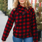 Cozy in Plaid Red Sherpa Sweater - DAVERRI FASHIONS