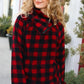 Cozy in Plaid Red Sherpa Sweater - DAVERRI FASHIONS