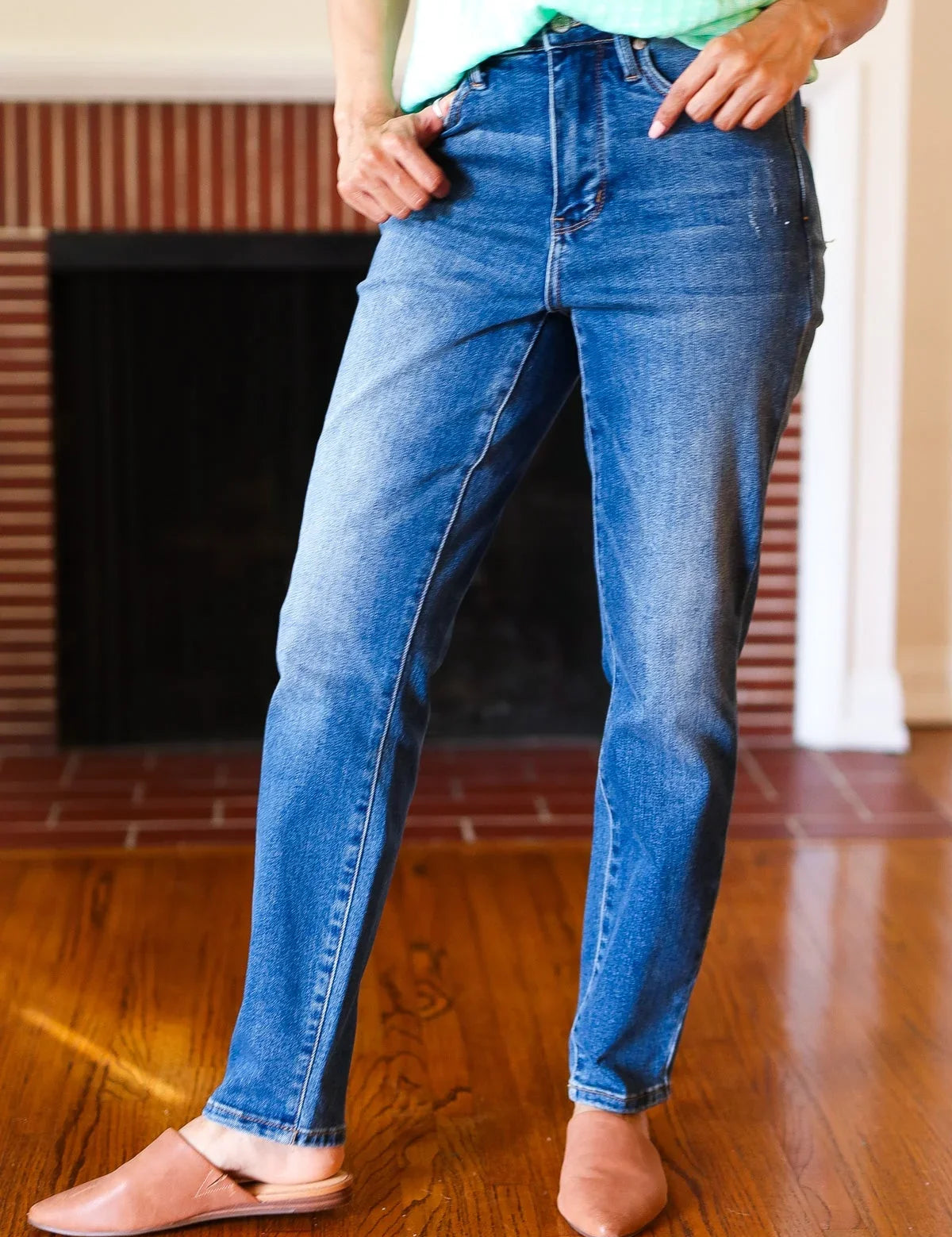 Judy Blue Everyday Dark Denim Slim Fit High Rise Jeans | Daverri Fashions