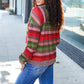 Perfectly You Olive & Mauve Stripe Two-Tone Banded Sweater Top - DAVERRI FASHIONS