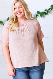 Mauve Tie Back Crinkle Floral Top | Daverri Fashions