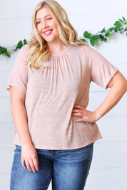 Mauve Tie Back Crinkle Floral Top | Daverri Fashions