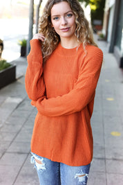 Pumpkin Spice Mock Neck Chest Pocket Knit Sweater | Daverri Fashions