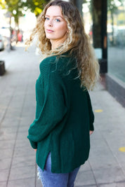 Classy Chic Hunter Green Mock Neck Chest Pocket Knit Sweater | Daverri Fashions