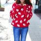 Red haptics game day football print jacquard knit sweater