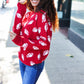 Red long-sleeved Haptics Game Day football print sweater