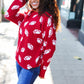 Red Haptics game day football print jacquard knit sweater