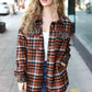 Put Together Rust Plaid & Animal Print Button Down Jacket - DAVERRI FASHIONS