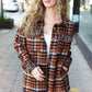 Put Together Rust Plaid & Animal Print Button Down Jacket - DAVERRI FASHIONS