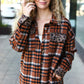 Put Together Rust Plaid & Animal Print Button Down Jacket - DAVERRI FASHIONS