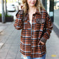 Put Together Rust Plaid & Animal Print Button Down Jacket - DAVERRI FASHIONS