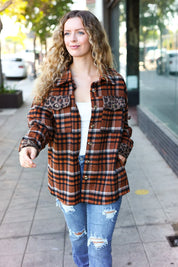 Put Together Rust Plaid & Animal Print Button Down Jacket | Daverri Fashions
