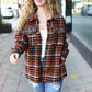Put Together Rust Plaid & Animal Print Button Down Jacket - DAVERRI FASHIONS