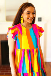 Yellow Beaded Round Pendant Earrings | 07-01-25 Summer Sale Daverri Fashions