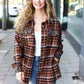 Put Together Rust Plaid & Animal Print Button Down Jacket - DAVERRI FASHIONS