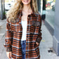 Put Together Rust Plaid & Animal Print Button Down Jacket - DAVERRI FASHIONS