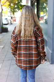 Put Together Rust Plaid & Animal Print Button Down Jacket | Daverri Fashions