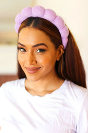 Lavender Terry Cloth Skincare Headband | Daverri Fashions