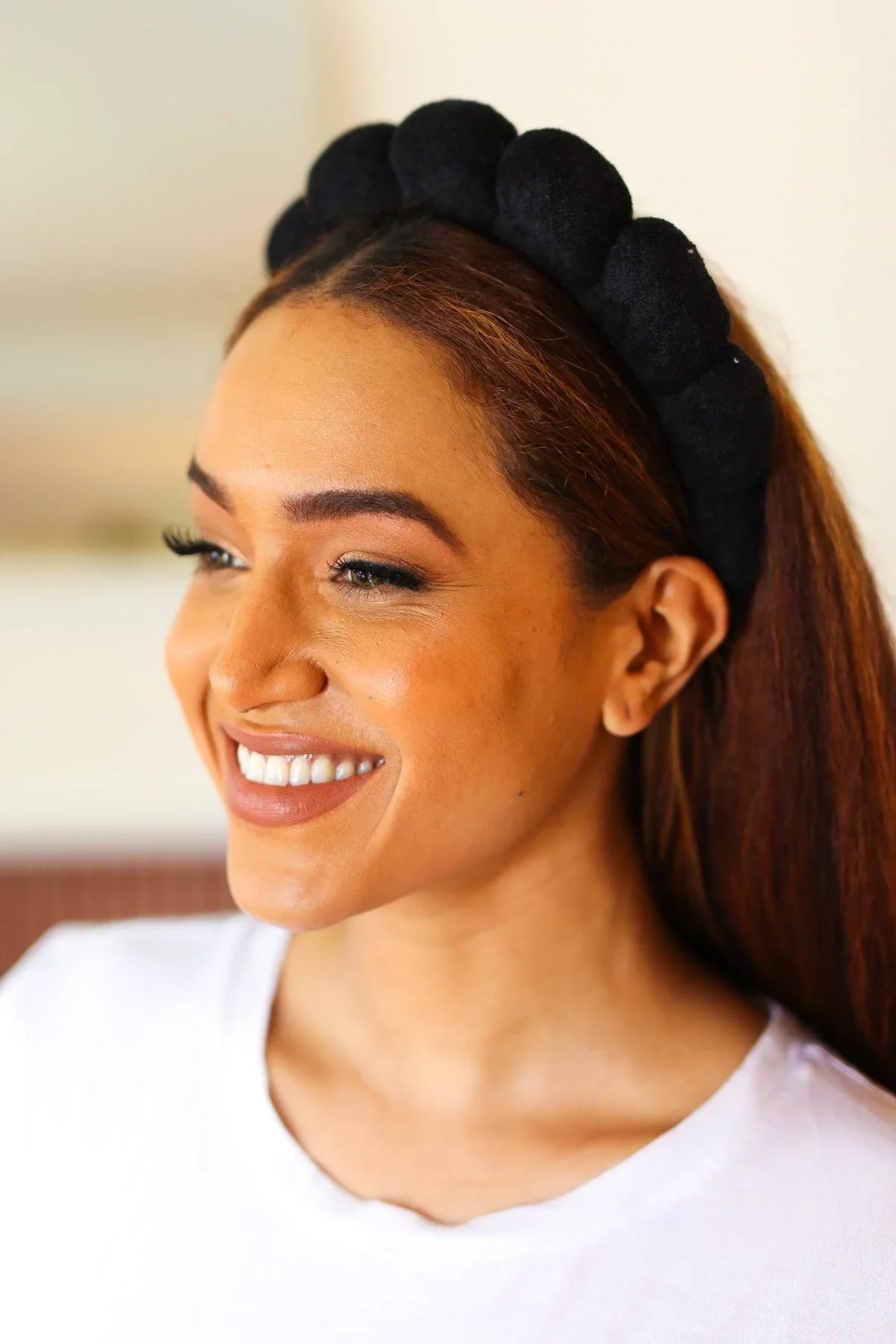 Black Terry Cloth Skincare Headband | Daverri Fashions