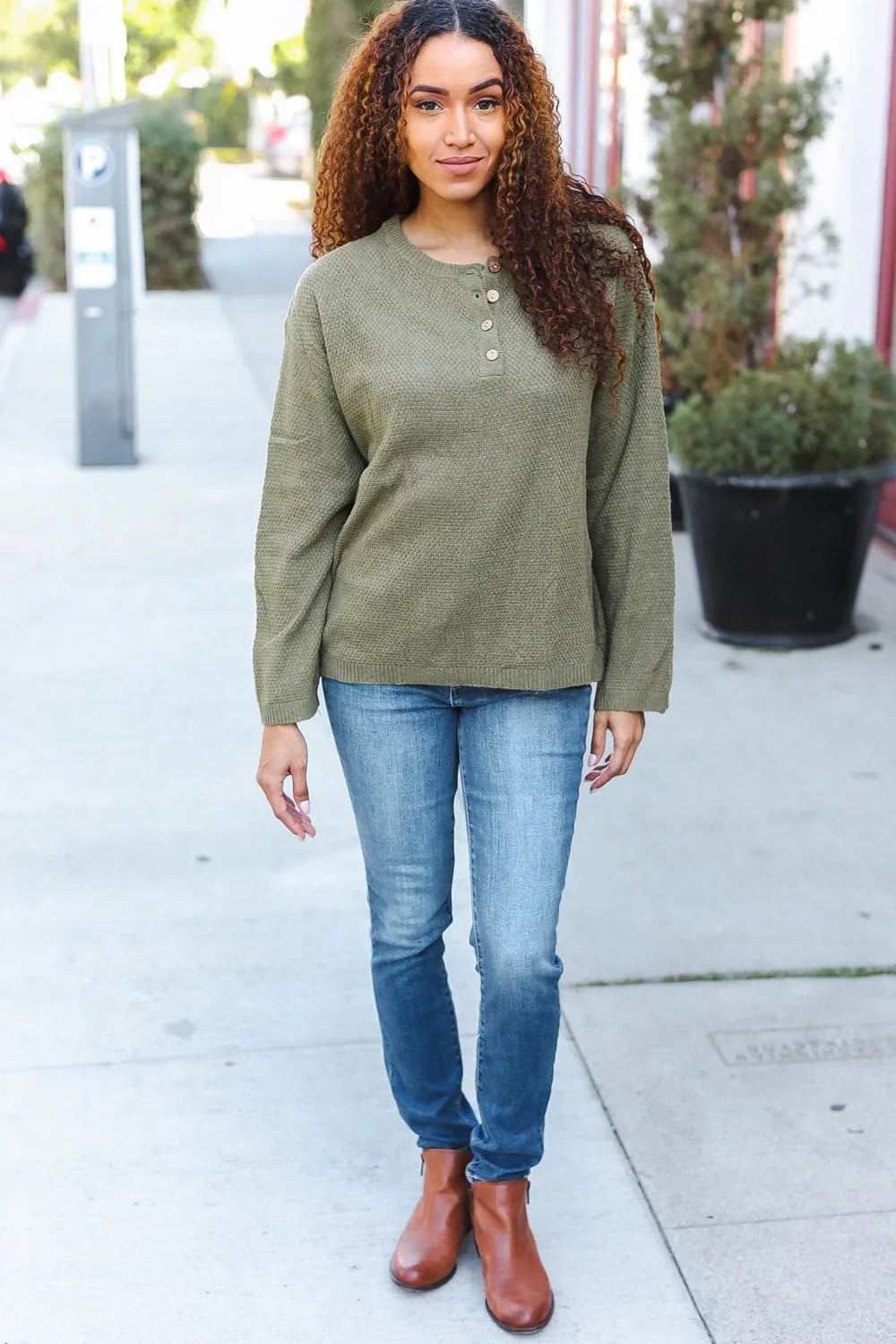 Beautiful You Moss Green Button Down Ribbed Sweater | 2024 Blow-Out Sale Daverri Fashions