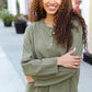 Bibi Moss Green Lightweight Loose Knit Sweater - DAVERRI FASHIONS