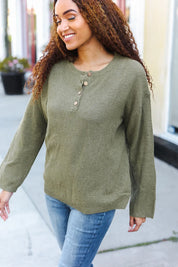 Beautiful You Moss Green Button Down Ribbed Sweater | 2024 Blow-Out Sale Daverri Fashions