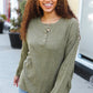 Bibi Moss Green Lightweight Loose Knit Sweater - DAVERRI FASHIONS