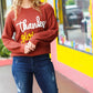 All I Want Thanksgiving Pop Up Embroidery Chunky Sweater - DAVERRI FASHIONS