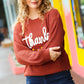 All I Want Thanksgiving Pop Up Embroidery Chunky Sweater - DAVERRI FASHIONS