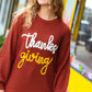All I Want Thanksgiving Pop Up Embroidery Chunky Sweater - DAVERRI FASHIONS
