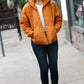 Eyes On You Butterscotch Quilted Puffer Jacket - DAVERRI FASHIONS