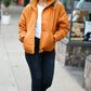 Eyes On You Butterscotch Quilted Puffer Jacket - DAVERRI FASHIONS