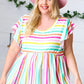 Lavender Rainbow Stripe Babydoll To - DAVERRI FASHIONS