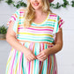 Lavender Rainbow Stripe Babydoll To - DAVERRI FASHIONS