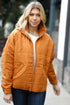 Eyes On You Butterscotch Quilted Puffer Jacket - DAVERRI FASHIONS