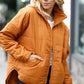 Eyes On You Butterscotch Quilted Puffer Jacket - DAVERRI FASHIONS