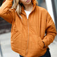 Eyes On You Butterscotch Quilted Puffer Jacket - DAVERRI FASHIONS