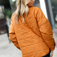 Eyes On You Butterscotch Quilted Puffer Jacket - DAVERRI FASHIONS