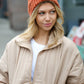 Rust Knit Velvet Chenille Fold Over Beanie - DAVERRI FASHIONS