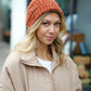 Rust Knit Velvet Chenille Fold Over Beanie - DAVERRI FASHIONS