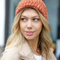 Rust Knit Velvet Chenille Fold Over Beanie - DAVERRI FASHIONS