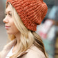 Rust Knit Velvet Chenille Fold Over Beanie - DAVERRI FASHIONS