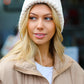 Cream Knit Velvet Chenille Fold Over Beanie - DAVERRI FASHIONS