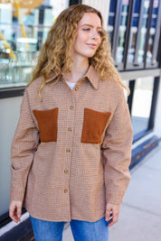 Start Your Day Rust Flannel Plaid Oversized Shacket | 2024 Blow-Out Sale Daverri Fashions