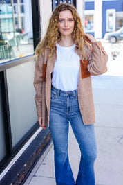 Start Your Day Rust Flannel Plaid Oversized Shacket | 2024 Blow-Out Sale Daverri Fashions