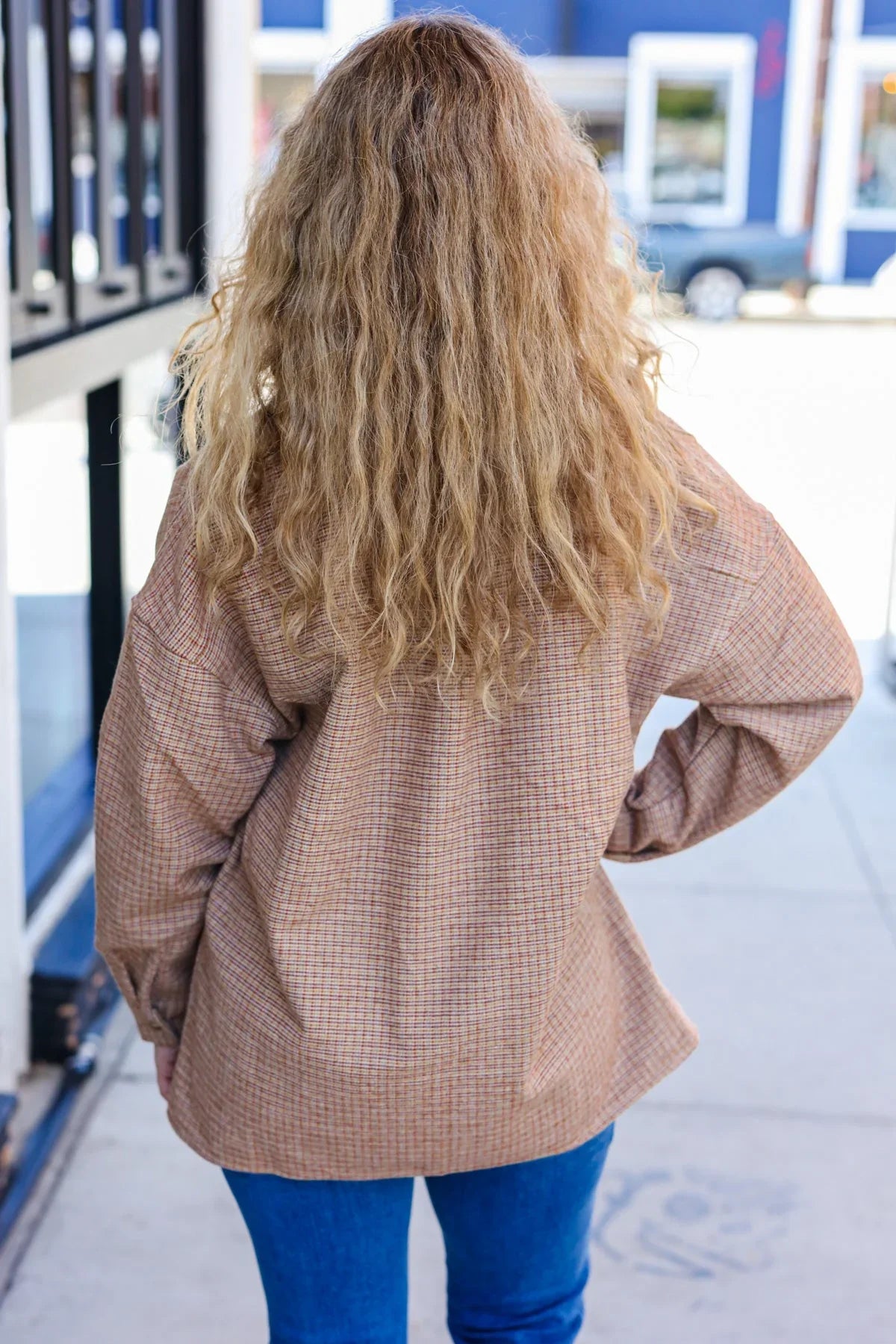 Start Your Day Rust Flannel Plaid Oversized Shacket | 2024 Blow-Out Sale Daverri Fashions