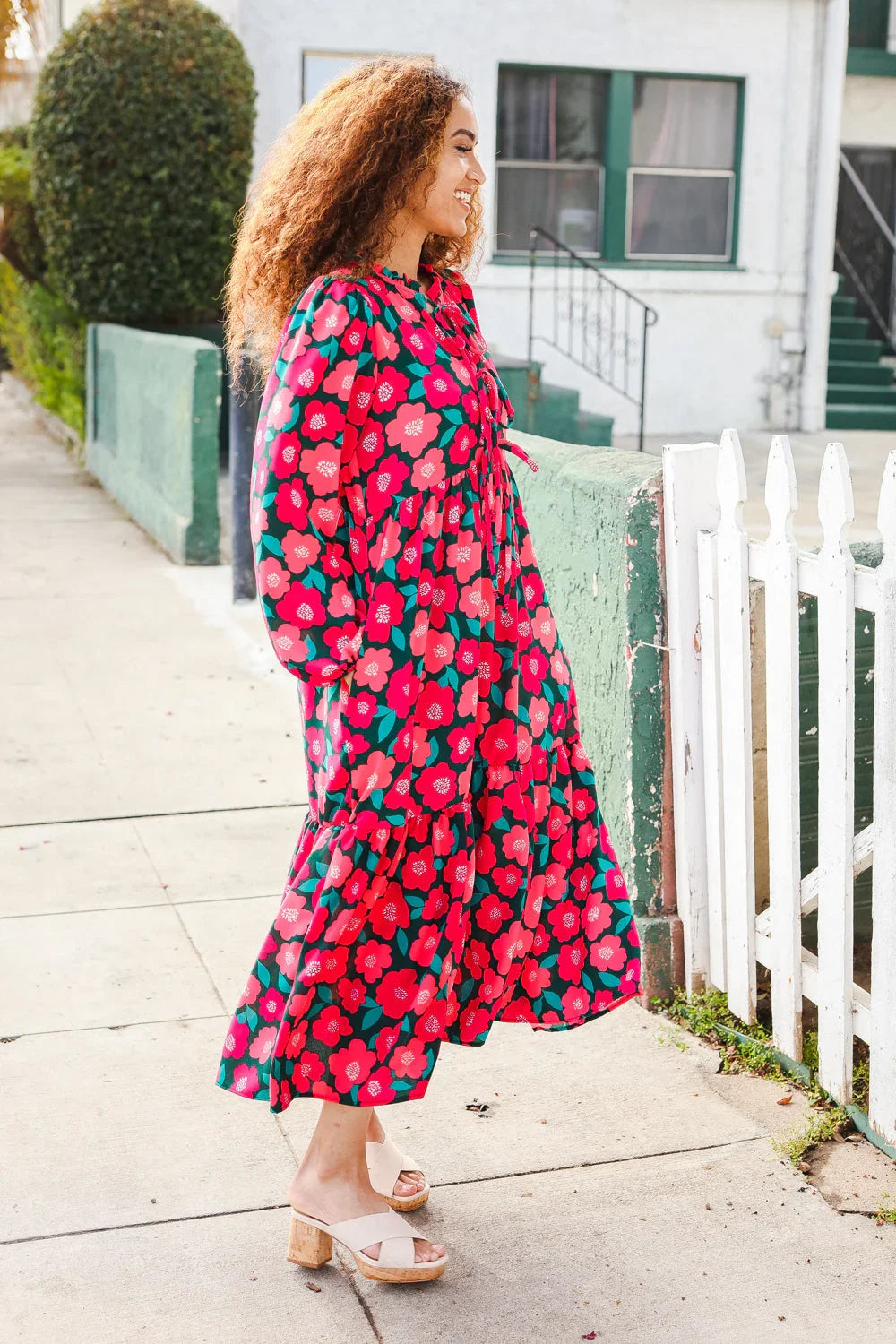 Look Adorable Ribbon Bow Tie Babydoll Tiered Maxi Dress | Daverri Fashions