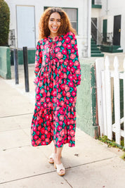 Look Adorable Ribbon Bow Tie Babydoll Tiered Maxi Dress | Daverri Fashions