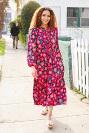 Look Adorable Ribbon Bow Tie Babydoll Tiered Maxi Dress | Daverri Fashions