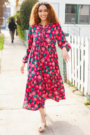 Look Adorable Ribbon Bow Tie Babydoll Tiered Maxi Dress | Daverri Fashions